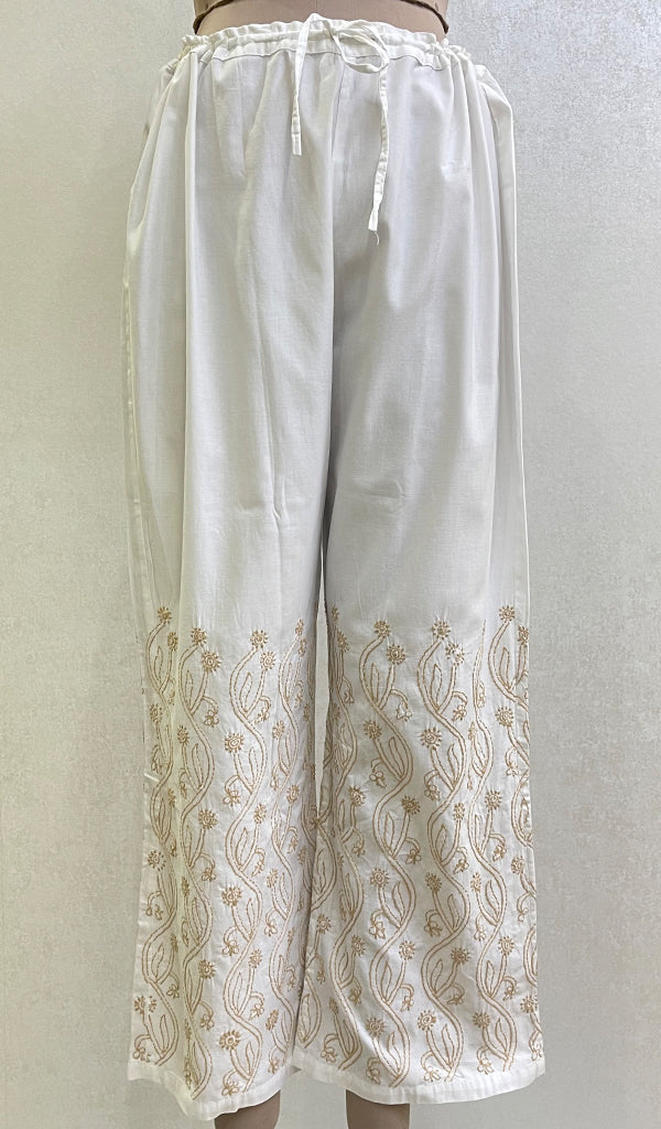 JUHI'S White Lace Palazzo Pants (S, Off White) : Amazon.in: Fashion