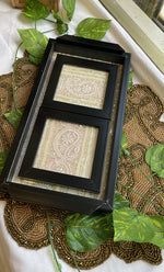 将图像加载到图库查看器中， Handcrafted Chikankari Tray with Two Coasters – Wooden Frame - HONC0269379
