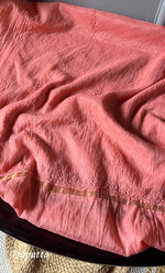 Load image into Gallery viewer, Women&#39;s Lakhnavi Handcrafted Mul Chanderi Chikankari Full Suit Material - HONC0307423
