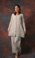 Yasmoon Women's Lakhnavi Handcrafted Tissue chanderi Chikankari Kurta And palazzo Set - HONC0322042