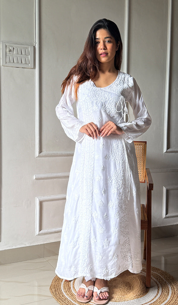 Women's Lucknowi Handcrafted Cotton Angrakha - HONC0296959