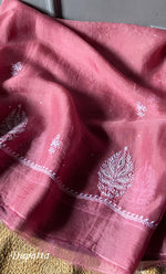 Load image into Gallery viewer, Women&#39;s Lakhnavi Handcrafted Pure Organza Chikankari Unstitched Kurta And Dupatta Set- HONC0309611
