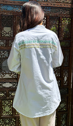 Load image into Gallery viewer, Nasrin Women&#39;s Lakhnavi Handcrafted Cotton Chikankari Top - HONC0282064
