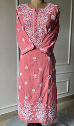 将图像加载到图库查看器中， Women&#39;s Lucknowi Handcrafted Cotton Chikankari Kurti - HONC0301007

