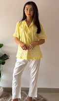 Arushi Women's Lakhnavi Handcrafted Cotton Relax fit Chikankari Top - HONC0376839