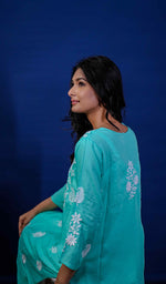 将图像加载到图库查看器中， Reet Women&#39;s Lucknowi Handcrafted Cotton Chikankari Kurti - HONC0211929
