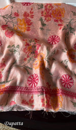 Load image into Gallery viewer, Women&#39;s Lakhnavi Handcrafted Mul Chanderi Unstitched Kurta And Dupatta Set - HONC080002
