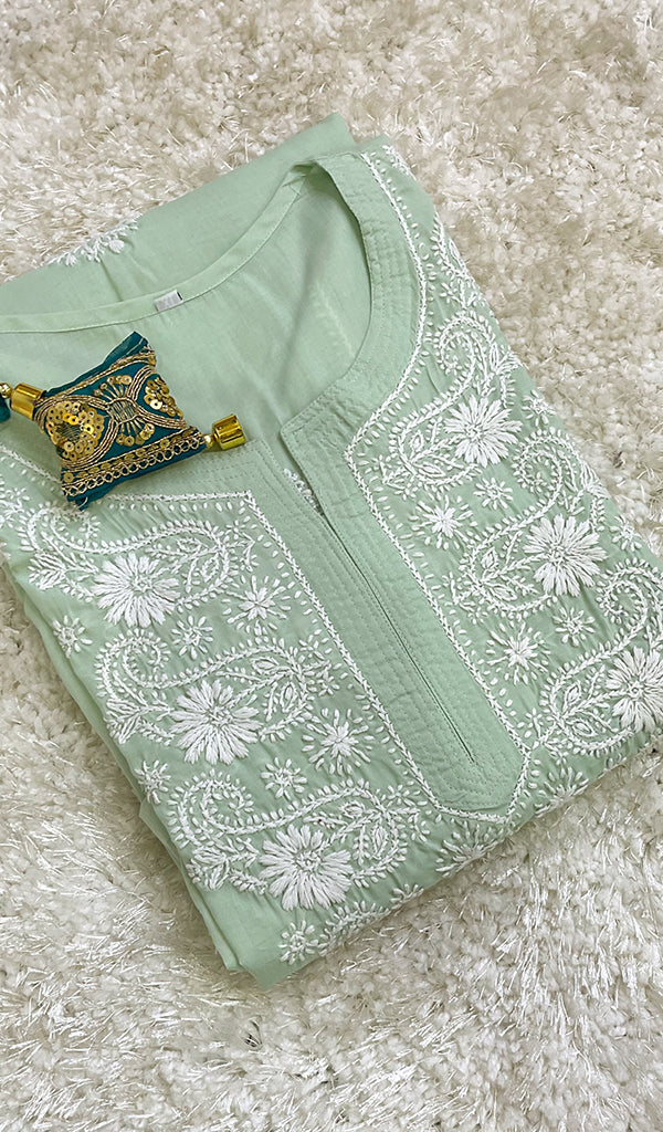 Women's Lucknowi Handcrafted Cotton Chikankari Kurti- HONC0148372