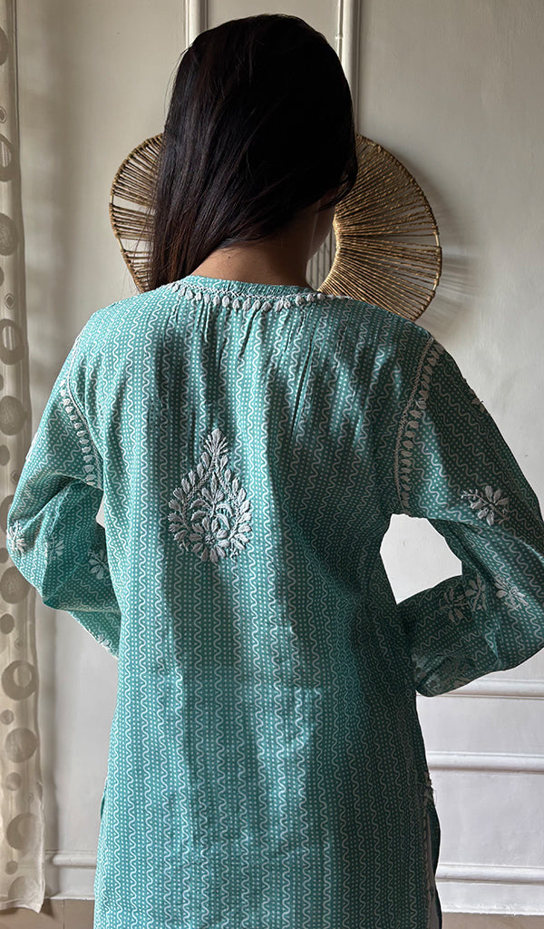 Sezuka Women's Lakhnavi Handcrafted Cotton Chikankari Top - HONC0350790