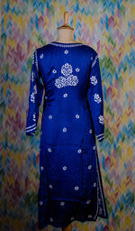 Load image into Gallery viewer, Women&#39;s Lucknowi Handcrafted Modal Silk Chikankari Kurti - HONC0200245
