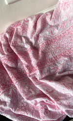 将图像加载到图库查看器中， Women's Lakhnavi Handcrafted Modal Cotton Chikankari Unstitched Kurti Fabric - HONC0325225