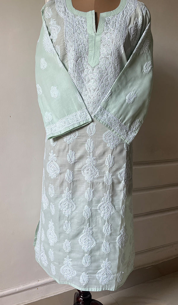 Women's Lakhnavi Handcrafted Cotton Chikankari Kurti - HONC0267940