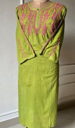 Load image into Gallery viewer, Women&#39;s Lucknowi Handcrafted Cotton Chikankari Kurti - HONC0300993
