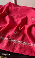 将图像加载到图库查看器中， Women&#39;s Lakhnavi Handcrafted Maheshwari Mul Chanderi Unstitched Kurta And Dupatta Set - HONC0275135

