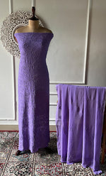 Load image into Gallery viewer, Women's Lucknowi Handcrafted Viscose Georgette Unstitched Chikankari Suit Material - HONC0325141