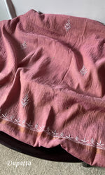 Load image into Gallery viewer, Women&#39;s Lakhnavi Handcrafted Tissue Chanderi Unstitched Kurta And Dupatta Set - HONC0298037
