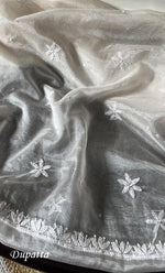 Load image into Gallery viewer, Women&#39;s Lakhnavi Handcrafted Organza Chikankari Unstitched Full Suit Material - HONC0284601

