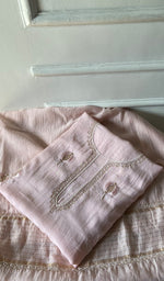 将图像加载到图库查看器中， Mahira Women's Lakhnavi Handcrafted Mul Chanderi Unstitched Chikankari Full Suit - HONC0355229