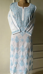 Load image into Gallery viewer, Women&#39;s Lucknowi Handcrafted Cotton Chikankari Kurti - HONC0273992
