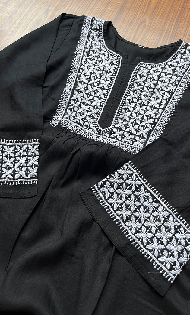 Women's Lucknowi Handcrafted Modal Cotton Chikankari Kurti - HONC0298736