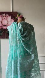 Load image into Gallery viewer, Samaira  Women's Lucknowi Handcrafted Faux-Georgette Chikankari Saree - HONC0348738