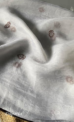 Load image into Gallery viewer, Women&#39;s Lakhnavi Handcrafted Pure Organza Chikankari Unstitched Kurta And Dupatta Set-  HONC0299227
