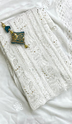Load image into Gallery viewer, Women&#39;s Lucknowi Handcrafted Viscose Georgette Chikankari Anarkali Dupatta Set- HONC0160810
