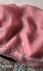 将图像加载到图库查看器中， Women's Lakhnavi Handcrafted Pure Organza Chikankari Unstitched Kurta And Dupatta Set- HONC0319970