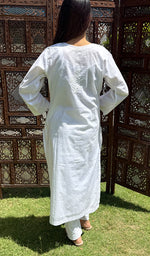 Load image into Gallery viewer, Women&#39;s Lucknowi Handcrafted Cotton Chikankari Kurti - HONC0160302

