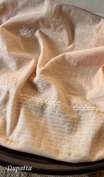Load image into Gallery viewer, Women&#39;s Lakhnavi Handcrafted Mul Chanderi Unstitched Kurta And Dupatta Set - HONC0212278
