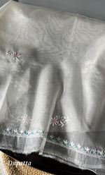 Load image into Gallery viewer, Women&#39;s Lakhnavi Handcrafted Pure Organza Chikankari Unstitched Kurta And Dupatta Set- HONC0304407
