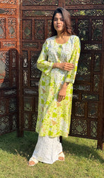 将图像加载到图库查看器中， Rubab Women&#39;s Lucknowi Handcrafted Cotton Chikankari Kurti - HONC0196412
