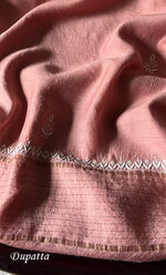 将图像加载到图库查看器中， Women&#39;s Lakhnavi Handcrafted Munga Silk Chikankari Kurta And Dupatta Set- HONC0264873
