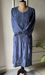 Load image into Gallery viewer, Women&#39;s Lakhnavi Handcrafted Muslin Chikankari Kurti - HONC0175667
