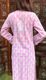 Load image into Gallery viewer, Sona Women&#39;s Lucknowi Handcrafted Cotton Chikankari Kurti - HONC0203619
