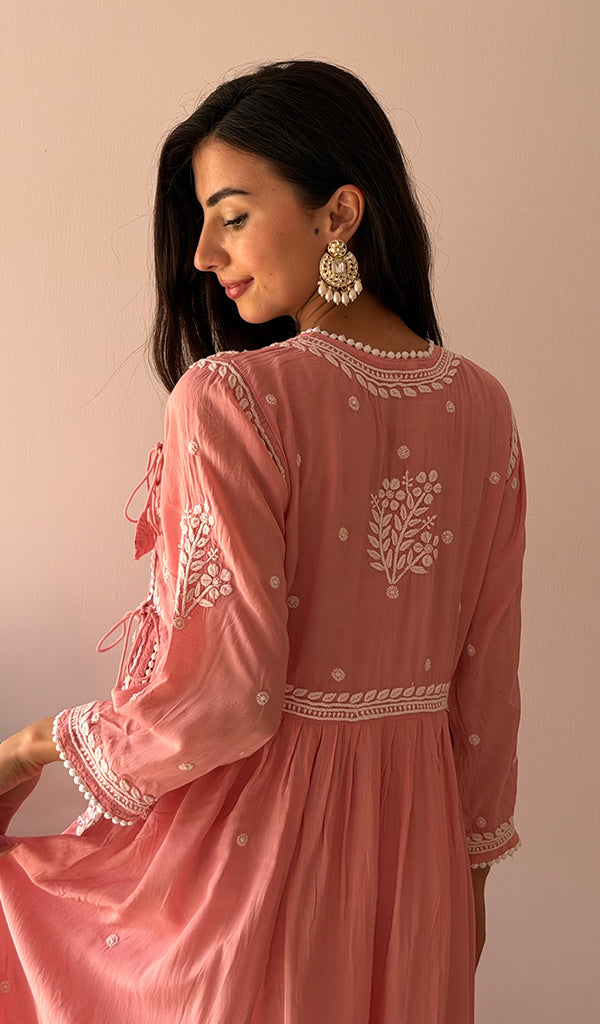 Fawziya Women's Lucknowi Handcrafted Cotton Angrakha - HONC0380461
