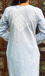 Load image into Gallery viewer, Shab Women&#39;s Lucknowi Handcrafted Cotton Chikankari Kurti - HONC0202470
