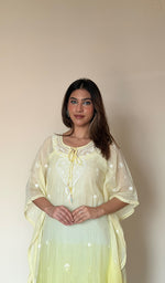 Women's Lucknowi Handcrafted Mul chanderi Chikankari Kaftan - HONC0390107