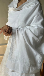 Load image into Gallery viewer, Women&#39;s Lucknowi Handcrafted Cotton Chikankari Stoles - HONC0198480
