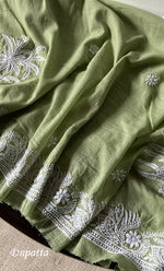 Load image into Gallery viewer, Women&#39;s Lucknowi Handcrafted Kota Cotton Chikankari Unstitched Kurta And Dupatta Set - HONC0312642
