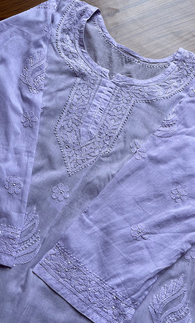 Women's Lakhnavi Handcrafted Cotton Chikankari Top - HONC0214056