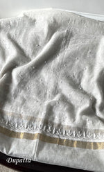 Load image into Gallery viewer, Jazba Women&#39;s Lakhnavi Handcrafted Mul Chanderi UnStitched Kurta And Dupatta Set - HONC0320806
