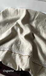 Load image into Gallery viewer, Women&#39;s Lakhnavi Handcrafted Munga Silk Chikankari Kurta And Dupatta Set- HONC0256730
