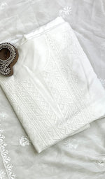 将图像加载到图库查看器中， Women&#39;s Lakhnavi Handcrafted Modal Cotton Chikankari Kurta And Chiffon Dupatta Set - HONC0107302
