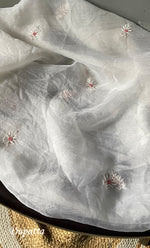 Load image into Gallery viewer, Women&#39;s Lakhnavi Handcrafted Pure Organza Chikankari Unstitched Kurta And Dupatta Set- HONC0297178

