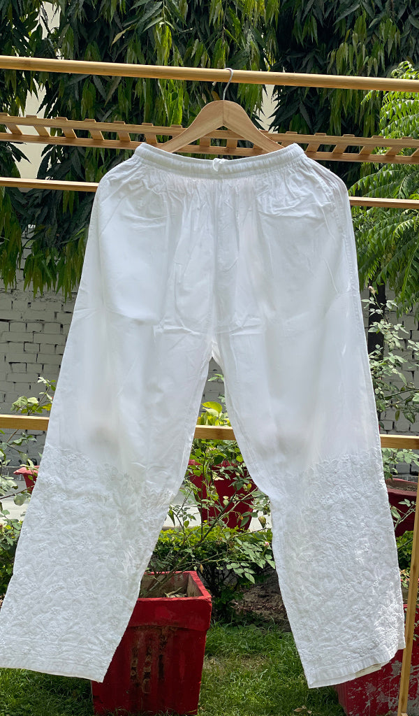 Women's Lucknowi Handcrafted Cotton Chikankari Palazzo - HONC0287169