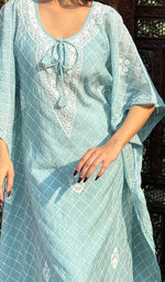 Load image into Gallery viewer, Women&#39;s Lucknowi Handcrafted Mul Chanderi Chikankari Kaftaan - HONC0249062
