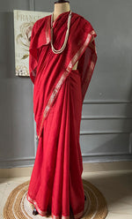 Load image into Gallery viewer, Women&#39;s Lakhnavi Handcrafted Chanderi Silk Chikankari Saree - HONC0307132
