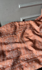 将图像加载到图库查看器中， Women&#39;s Lakhnavi Handcrafted Munga Silk Chikankari Unstitched Kurti Fabric - HONC0270476
