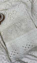 Load image into Gallery viewer, Women&#39;s Lakhnavi Handcrafted Bridal Viscose Georgette Chikankari Lehenga Set - HONC0117676